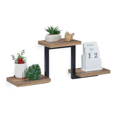 Relaxdays Wandregal Industrial mit 3 Ablagen