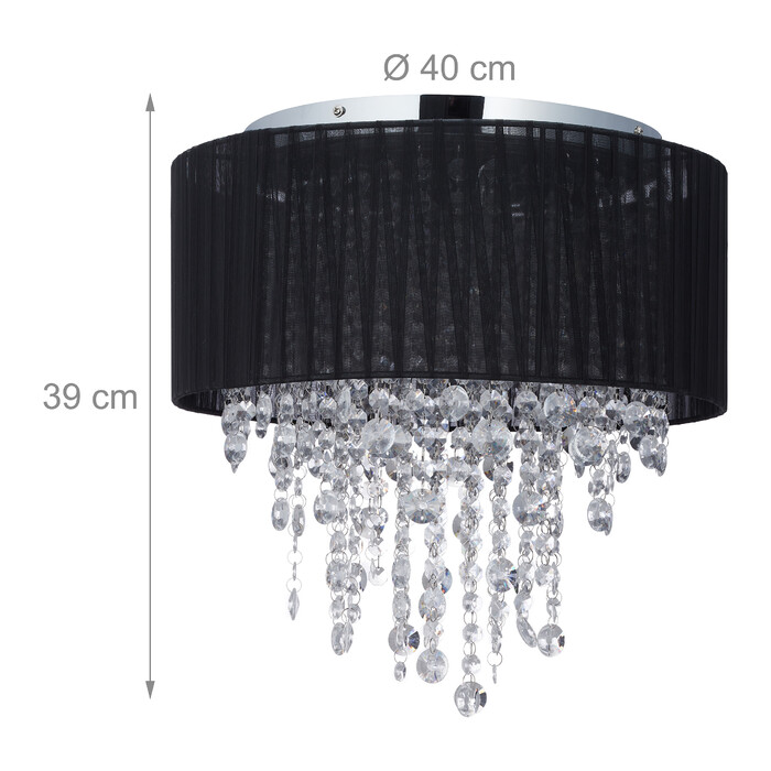 Relaxdays Deckenlampe Organza Kristall