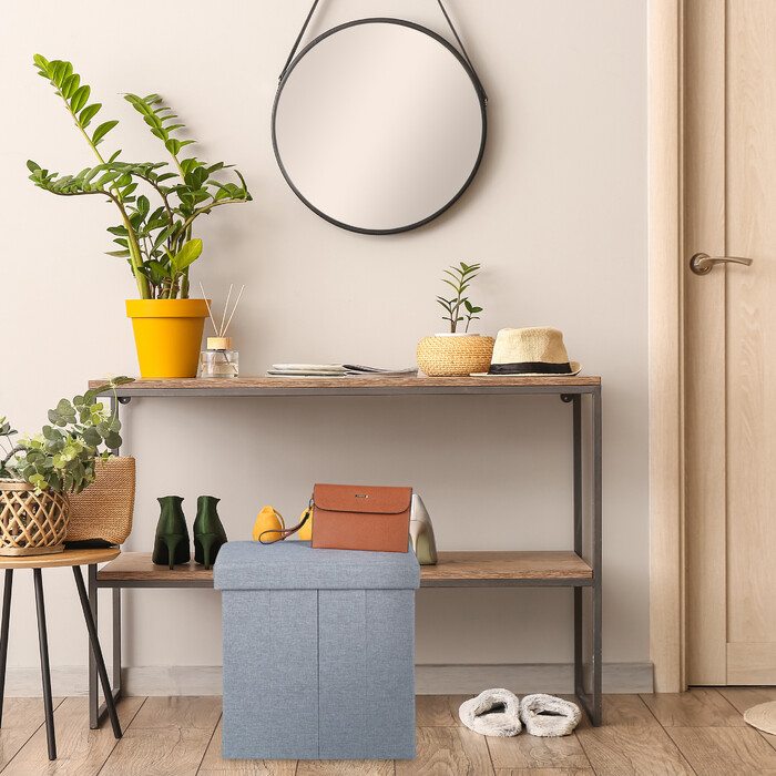 Relaxdays Grauer Sitzhocker mit Stauraum