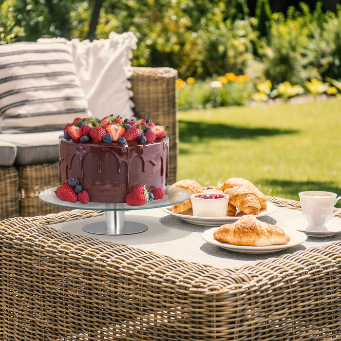 Relaxdays Tortenplatte mit Fuß