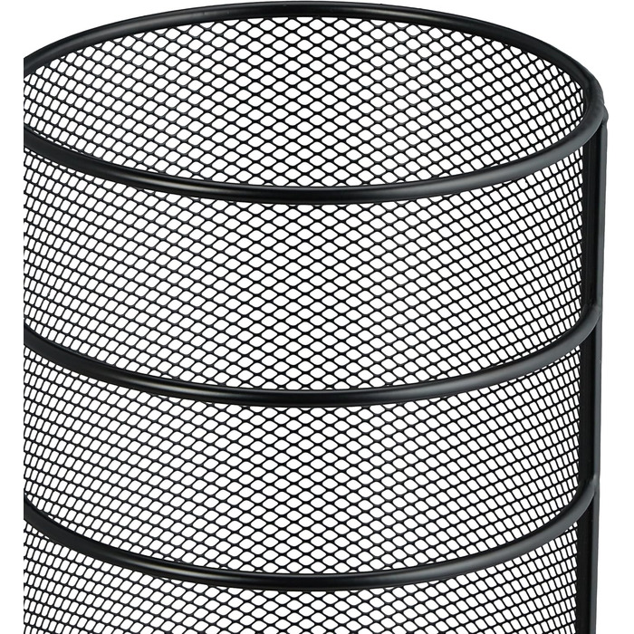 Relaxdays Metal Umbrella Stand, 44 x 16 cm, runder Schirmständer, modernes Design, schwarz, Legierter Stahl