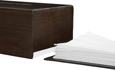 Relaxdays Tücherbox Bambus, Taschentuchbox mit Schiebeboden, Tissue Box für Taschentücher, HBT: 7,5x24x2cm, Dunkelbraun (2)