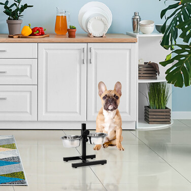 Relaxdays Futterstation Hund höhenverstellbar