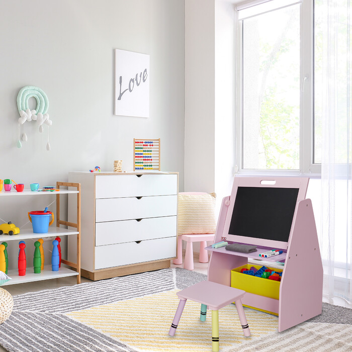 Relaxdays Kinderregal mit Tafel