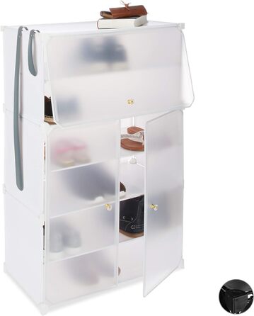 Relaxdays Schuhschrank, XL Steckregal, 6 Fächer, Türen, HBT 94x61,5x31,5 cm