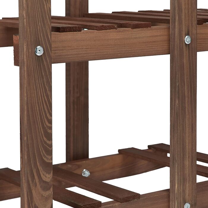 Relaxdays 2X Pflanzentreppe Set, Blumentreppe, Blumenregal, 5 Böden, Holz