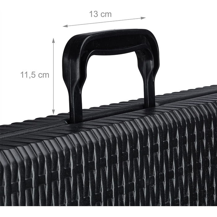 Relaxdays Gartentisch klappbar BASTIAN, groß, Tragegriff, stabiler Campingtisch, H x B x T: 72 x 178 x 74 cm, schwarz