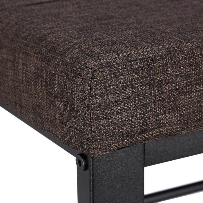 Relaxdays Schuhbank, Sitzpolster, offen, 2 Ebenen, Metall, HBT: 50x81x32cm, braun