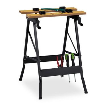 Relaxdays Klappbare Werkbank mit Spannbacken