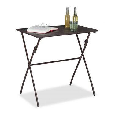 Relaxdays Klappbarer Gartentisch Holz-Optik