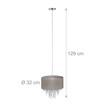 Relaxdays Hängelampe Organza Kristall