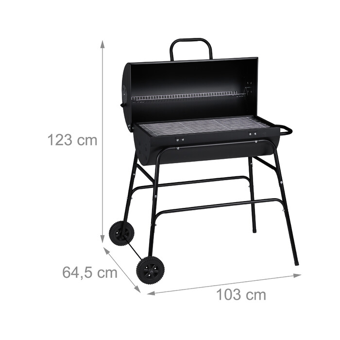 Relaxdays Holzkohlegrill mit Deckel