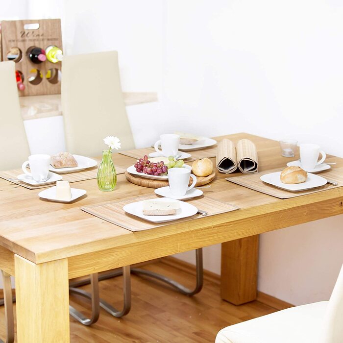 Relaxdays Tischset 6 teilig, Platzdeckchen, Bambus, rutschhemmende Unterseite, 30 x 45 cm, 6er Platzset, 6 Tischmatten, abwis