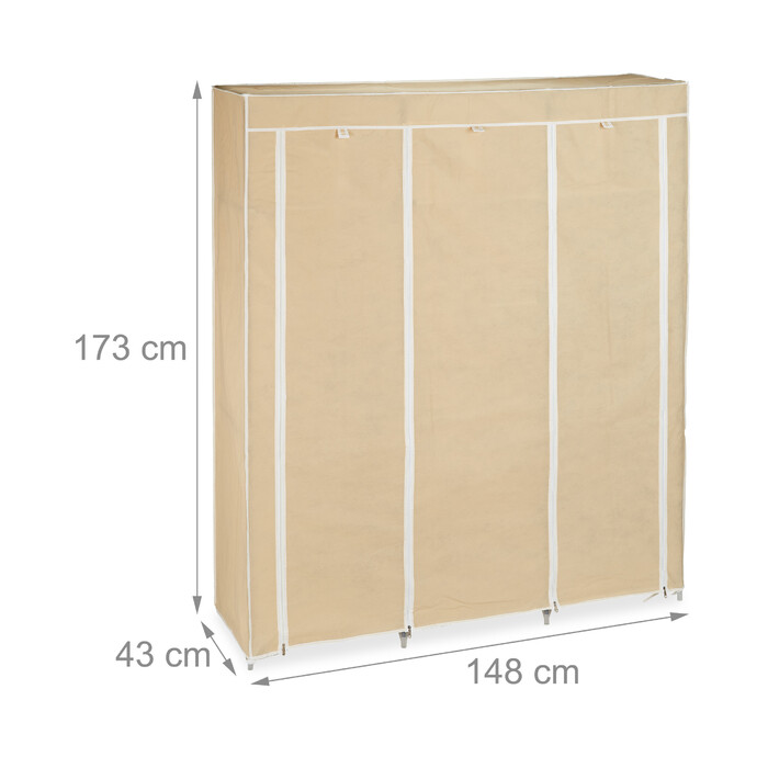 Relaxdays Stoffkleiderschrank XXL mit 9 Böden