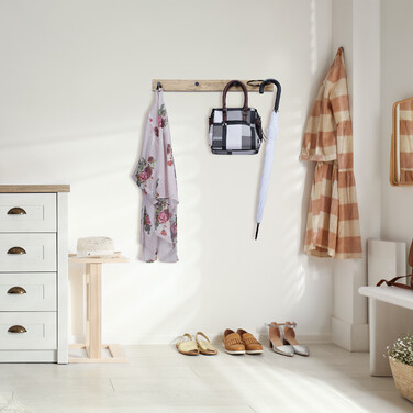 Relaxdays Garderobenleiste mit Schalring