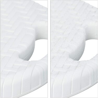 Relaxdays Klapphocker BASTIAN rund, 2 Stk. Faltbar, Kunststoff, Rattanoptik, Wetterfest HxBxT: 45 x 32,5 x 29 cm, (Weiß)
