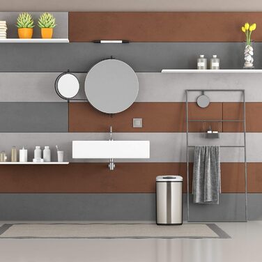 Relaxdays Sensor Mülleimer 12l, eckiger Abfalleimer mit Deckel & Inneneimer, Küche & Bad, Automatik Mülleimer, schwarz