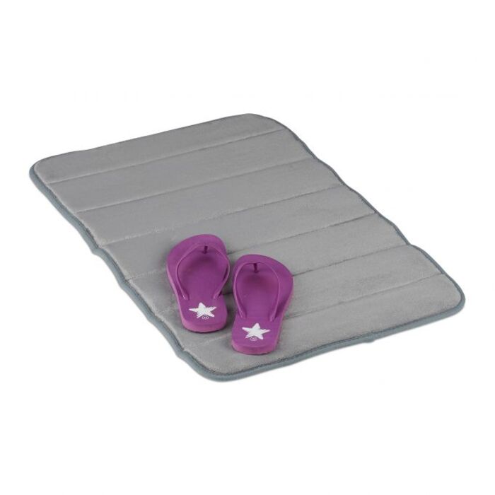 Relaxdays Memoryschaum Badematte in Grau