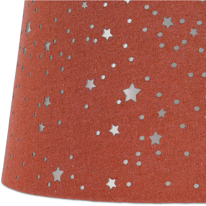 Relaxdays Kinderzimmerlampe Sterne, hängende Schirmlampe für Mädchen, Sternenhimmel Motiv, E27, runder Stoffschirm,  122 x 27 x 27 cm (Rot)