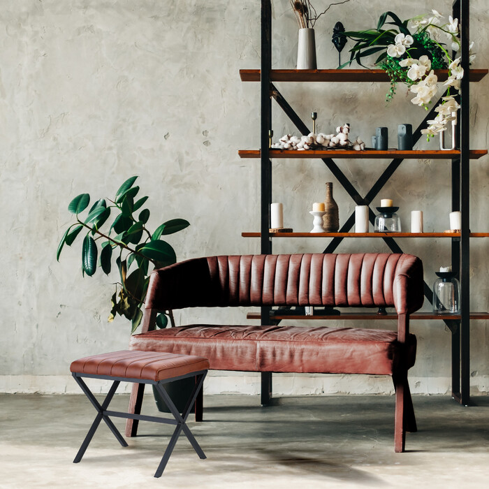Relaxdays Sitzhocker mit Kunstlederbezug