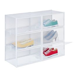 Relaxdays 6er Set Schuhboxen stapelbar