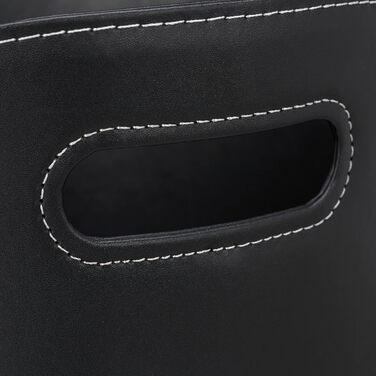 Relaxdays, schwarz Kaminholzkorb Kunstleder XL, stabiler Feuerholzkorb mit Tragegriffen, für Brennholz & Zeitungen, oval, 80% Pappe XL Single