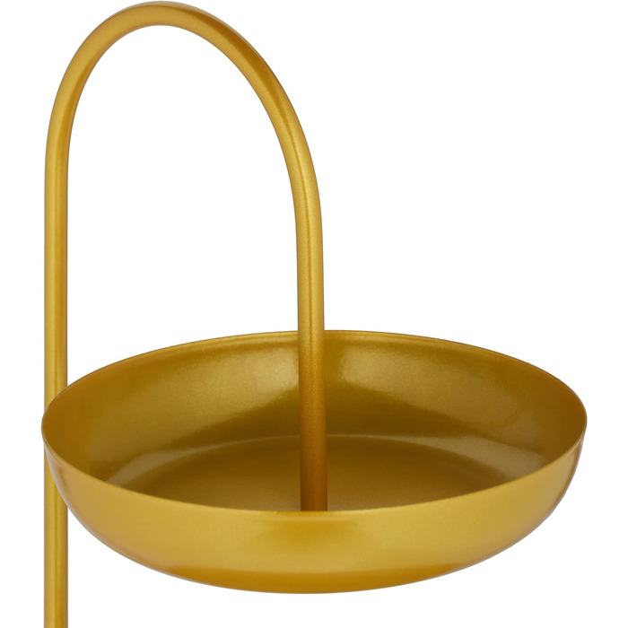 Relaxdays Etagere, 2-stöckig, Metall, Ø31x23x20cm, runde Früchteschale, Gold