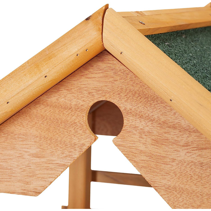 Relaxdays Vogelfutterhaus mit Ständer, groß, wetterfestes Dach, Garten, Holz Vogelhaus HBT 120 x 62 x 55 cm, Natur/grün