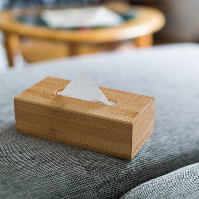 Relaxdays Kosmetiktücherbox aus Bambus