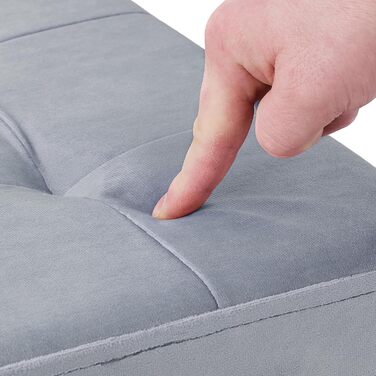 Relaxdays Sitzhocker Samt, mit Stauraum, gepolstert, faltbar, 38x38x38 cm, grau