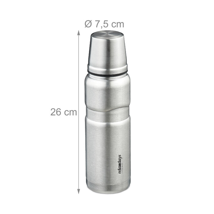 Relaxdays Trinkflasche mit Becher 500 ml