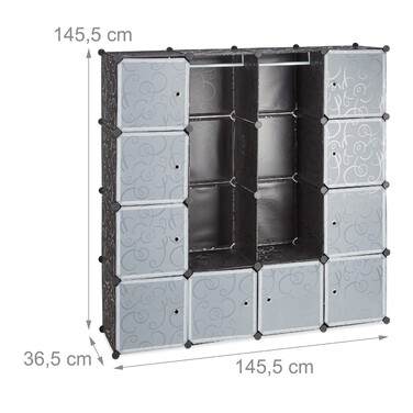 Relaxdays Kleiderschrank Stecksystem 12 Fächer