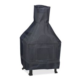 Relaxdays Schwarze Terrassenofen Abdeckung 110 cm