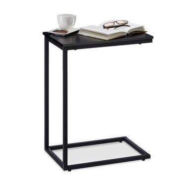 Relaxdays Beistelltisch schwarz mit Metallgestell