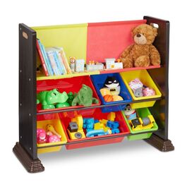 Relaxdays Kinderregal mit Aufbewahrungsboxen