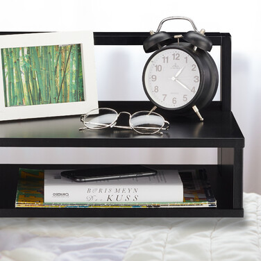 Relaxdays Beistelltisch mit Fach schwarz