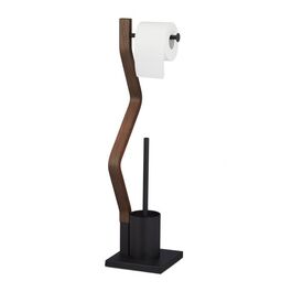 Relaxdays WC Garnitur stehend schwarz