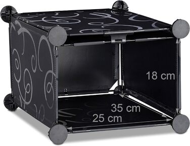 Relaxdays Schuhregal, 8 Fächer, DIY, platzsparend, 77x54x37cm, Schwarz