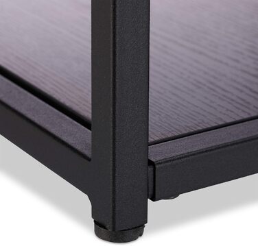 Relaxdays, schwarz Beistelltisch Glas+Holzablage, Metallgestell, robust, quadratisch, Flacher Couchtisch HBT 50x50x50 cm, Standard
