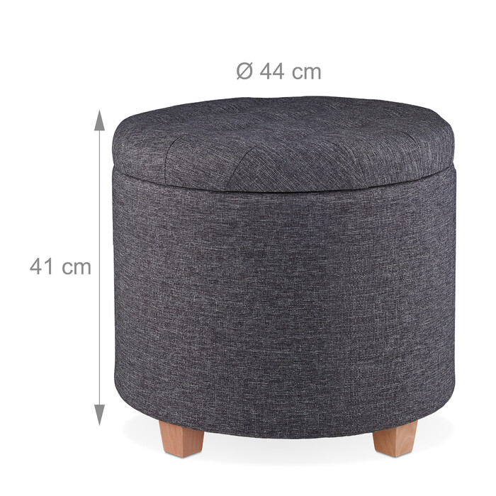 Relaxdays Runder Sitzhocker mit Stauraum