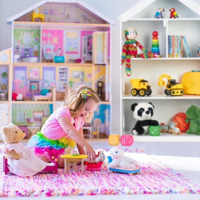Relaxdays Kinderregal, Hausform, 5 Fächer, hoch, für Bücher & Spielzeug, HxBxT: 122x71x31 cm, Kinderzimmerregal, weiß