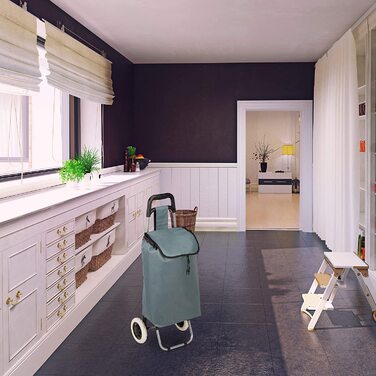 Relaxdays Einkaufstrolley klappbar, Abnehmbare Tasche 28 L, Einkaufswagen mit Rollen HxBxT: 92,5 x 42 x 28 cm, (Grau)