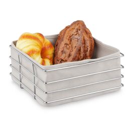 Relaxdays Brotkorb Metall mit Stoffeinsatz