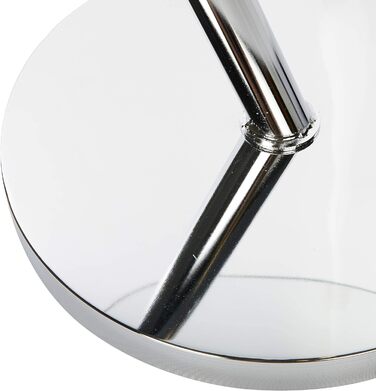 Relaxdays Glas u. Chrom, runder Beistelltisch f. Kaffee Tee, Ablage f. Garten HxBxT: 52 x 45 x 45 cm, silber Kaffeetisch Edge, Metall, 45 x 45 x 52 cm Single