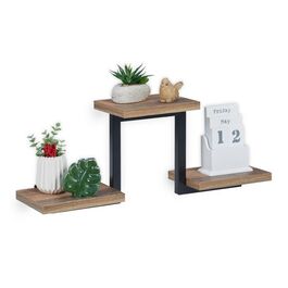 Relaxdays Wandregal Industrial mit 3 Ablagen