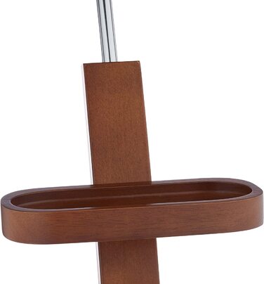 Relaxdays, Dunkelbraun Herrendiener Wallnussoptik, Stummer Diener aus Holz & Metall, Kleiderbutler HBT 112 x 46,5 x 33cm, Met
