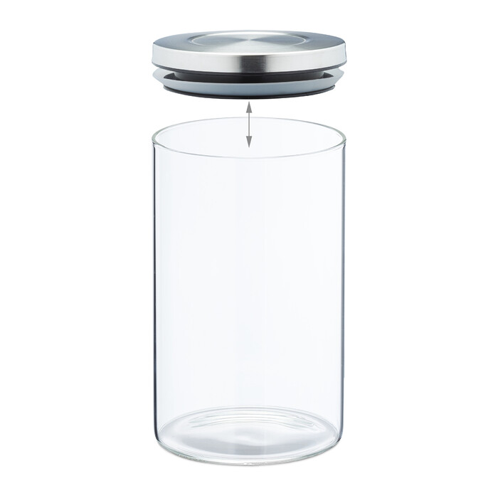 Relaxdays Vorratsglas 3er Set je 800 ml