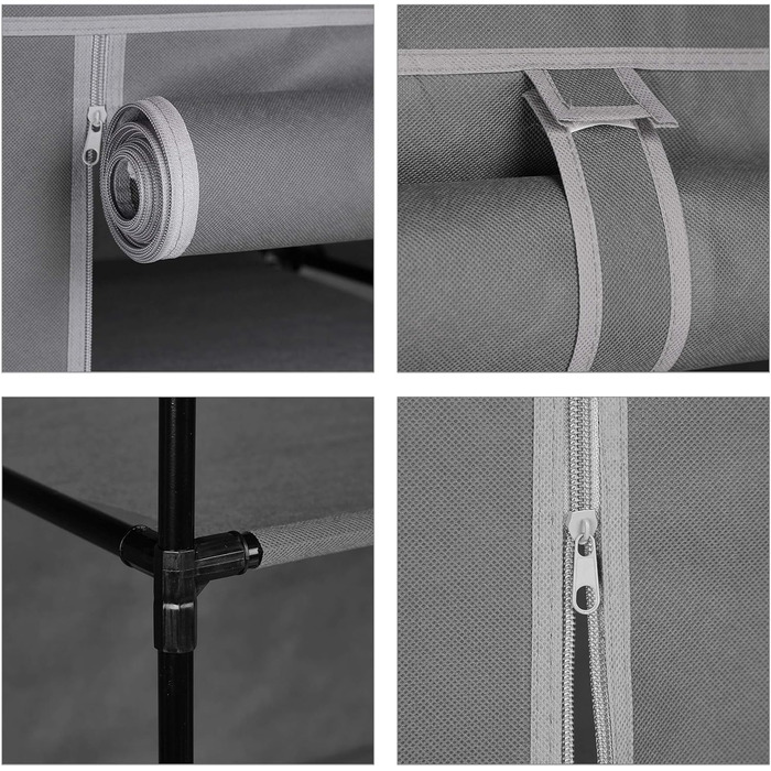 Relaxdays Schuhschrank, 12 Fächer, 36 Paar Schuhe, abnehmbarer Bezug, HBT 107x115x30 cm
