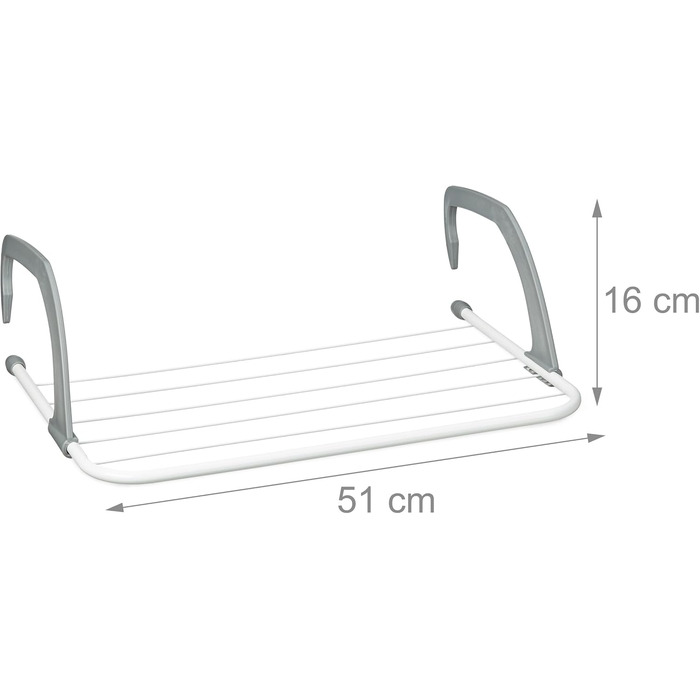 Relaxdays Wäscheständer Heizung, 3er Set, 3 m Trockenlänge, zum Einhängen, weiß/grau