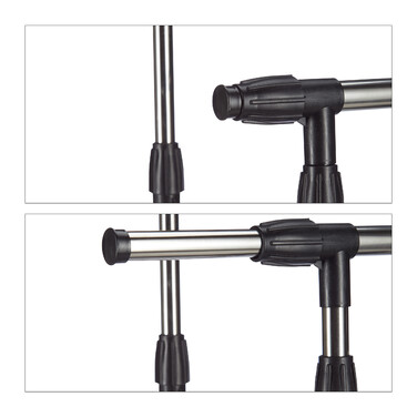 Relaxdays Rollgarderobe mit 2 Kleiderstangen